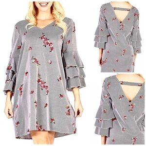 MAXSPORT Preppy Embroidered Floral Striped A-Line Dress Sz S NWT Summer Vacation